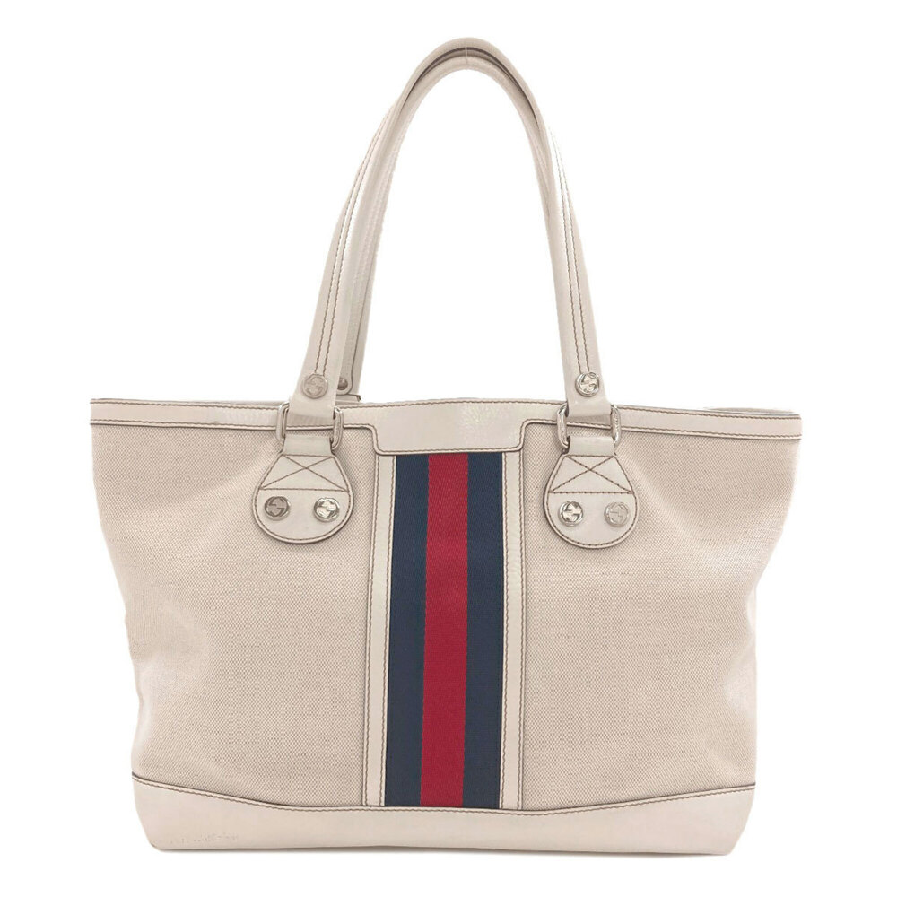GUCCI Authentic White Canvas Tote Bag